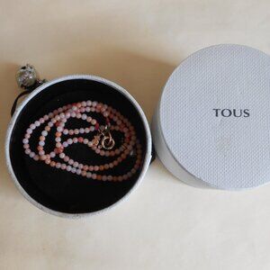TOUS Shades of Coral 2mm Bead Choker Necklace 15"